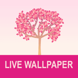 Falling Flowers Red Live Wallpaper Logo