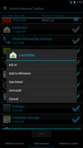 Android Memory Toolbox – 안드로이드 메모리 툴박스 2.0 1