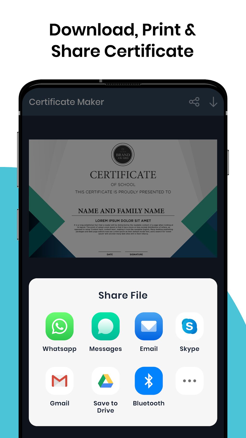 Certificate Maker Certificate Generator App – 증명서 제작기 증명서 생성기 앱 (프리미엄) 4.9.4 5