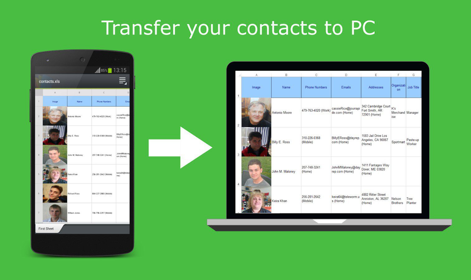 Contact Excel Export – 연락처 엑셀 내보내기 1.1 7