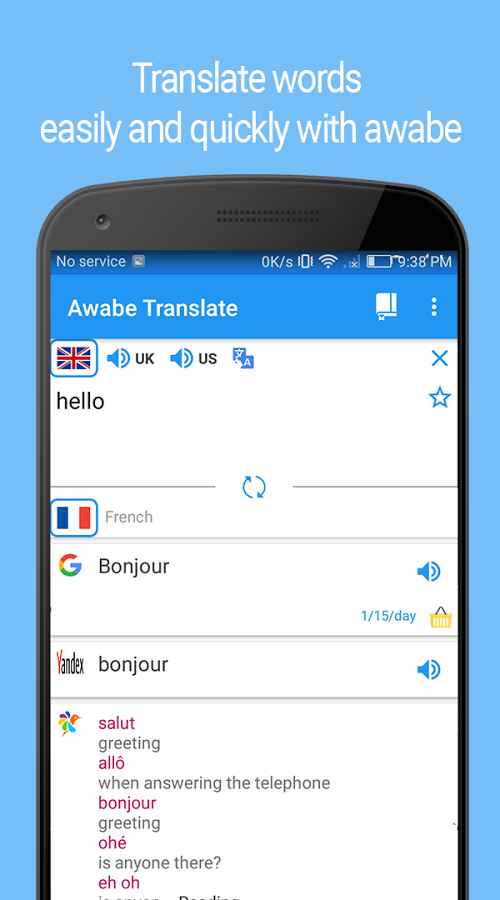 Translate All Languages by Google, Yandex, Glosbe Full – 모든 언어 번역기 (구글, 얀덱스, 글로스베) (프로) 1.2.6 8