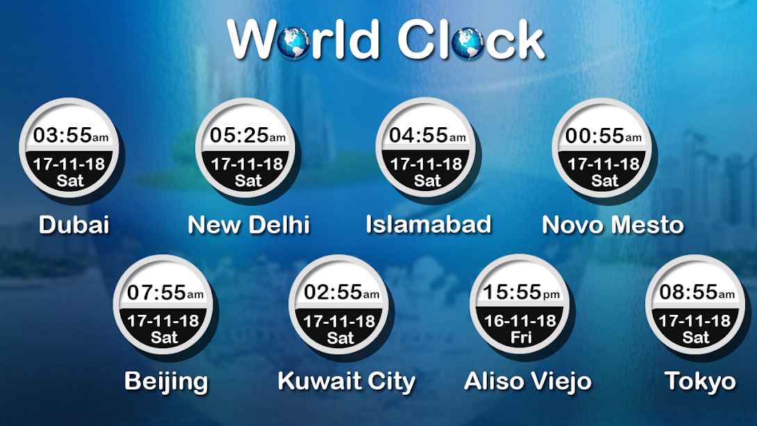 World Clock- Digital Alarm Clock & Stop Watch – 월드 시계 – 디지털 알람 시계 및 스톱워치 1.2 2