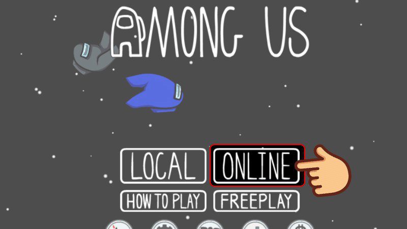 Among Us 게임 열기, 온라인 선택