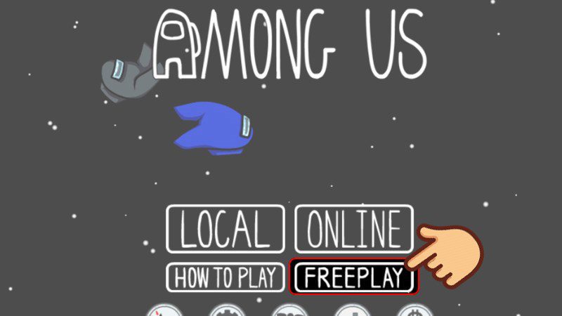 Among Us 게임 열기, 프리플레이 선택
